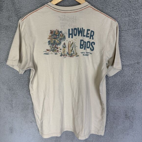 Howler Bros Shirt Mens Medium Beige Graphic Tee Short Sleeve Paradise - Picture 6 of 7
